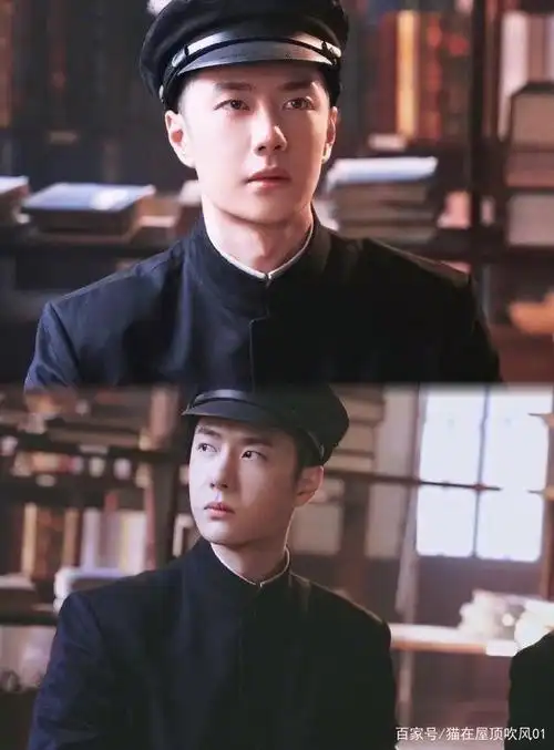 王一博的军装造型和回眸一笑