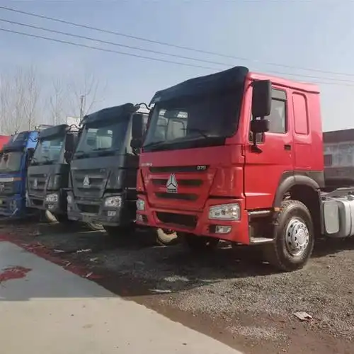 出口全新 翻新 牵引车头豪沃双驱375马力运输货车头howo半挂拖头