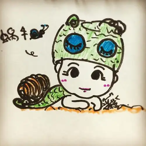 小蜗牛,_帮你画头像__跳蚤市场19楼
