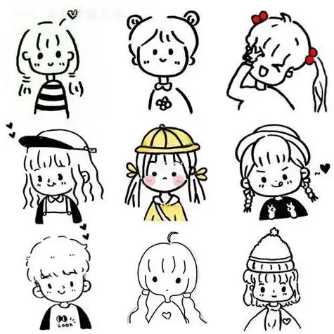 儿 strong>简笔画 /strong>来咯卡通画人物卡通动漫人物简笔画大全穿