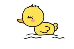 水好凉之游泳小鸭子简笔画