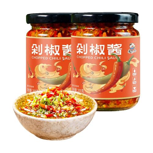 饭扫光剁椒酱200g四川农家特产辣椒酱超辣拌面条下饭菜彩椒双椒酱
