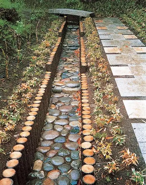 鹅卵石铺装,石板铺装