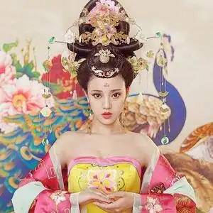 影楼写真主题女古装唐朝贵妃拖尾服装太平公主仙女装孔雀东南飞