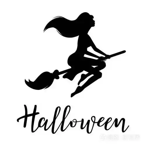 万圣节矢量字体一个女巫意味着假日书法