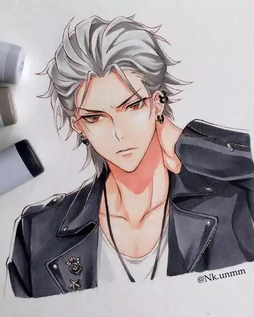 马克笔手绘花样美男子动漫男生上色小鹿乱撞的节奏