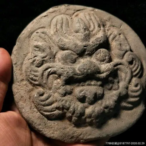 唐代兽面瓦当瓦头