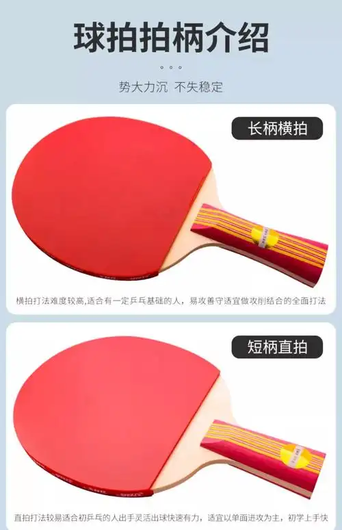 红双喜乒乓球拍学生专用1234星级球拍初学者官方正品狂飙横拍直拍