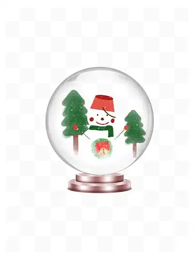 水晶球玻璃球雪人 i>浪 /i> i>漫 /i> i>卡 /i> i>通 /i>手绘