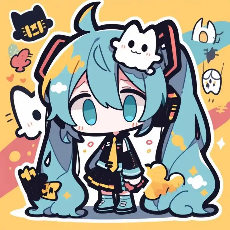 hatsune miku初音未来q版 可爱初音分享,关注我每天都有新的miku~#ai