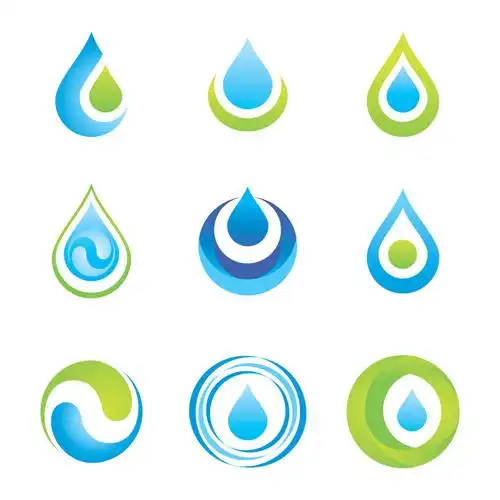 矢量水与生态logo与图标