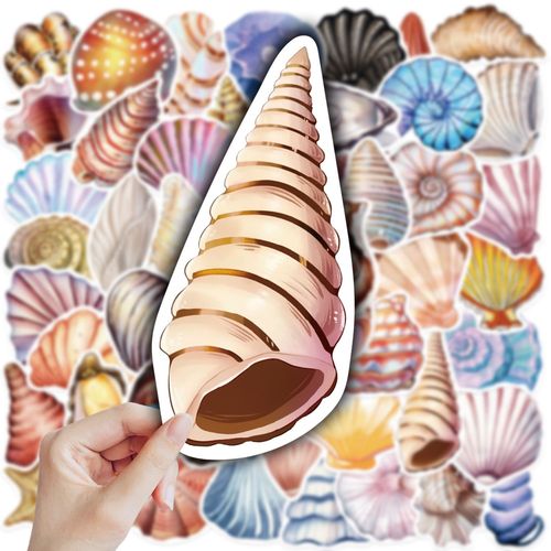 100张卡通可爱贝壳海螺贴纸ins高颜值精美装饰手机壳ipad防水贴纸