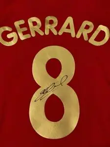杰拉德亲笔签名球衣 利物浦 gerrard 签名 纪念品 liverpool 礼品