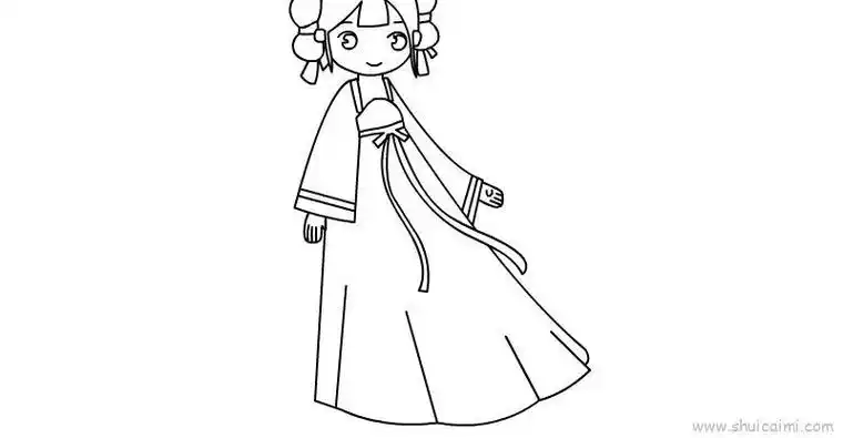 古装女生简笔画全身画简单