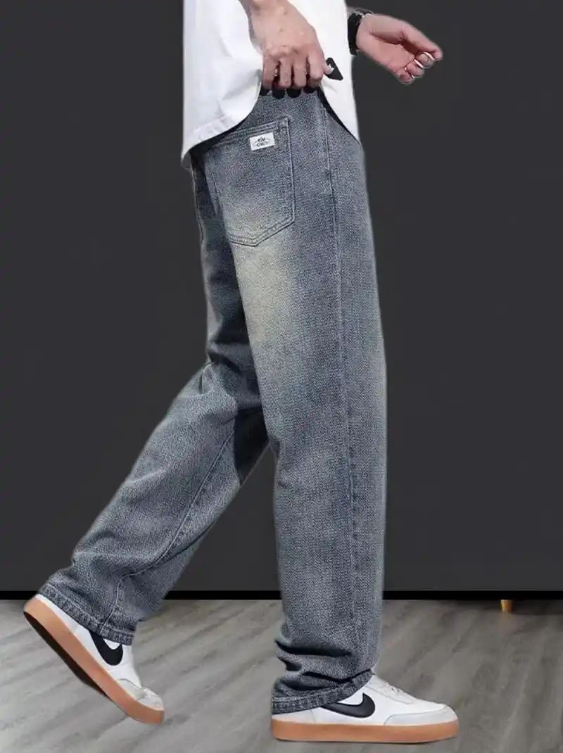 男士阔腿休闲牛仔裤
