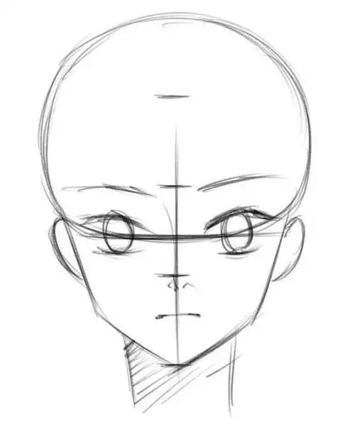 最后补充眉毛, 鼻子 , 嘴巴, 细化整体面部, 完成草稿.