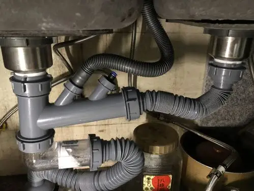潜水艇厨房下水管 水槽下水管 双槽下水管 洗菜盆下水管配件洗碗池