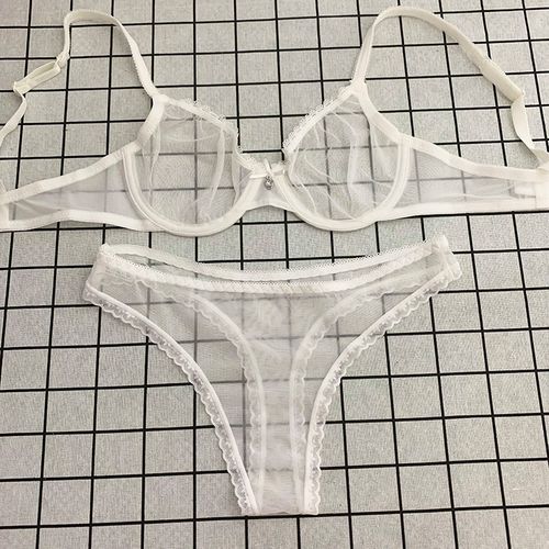 透明胸罩全透文胸套装女士全透明兴趣内衣性感网纱透视露聚拢超薄