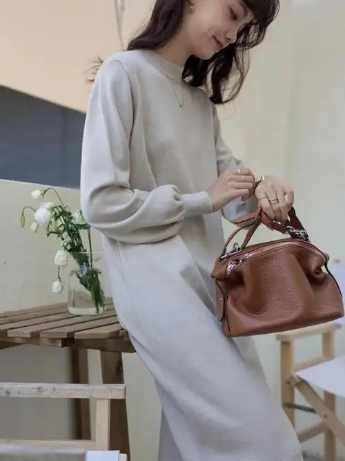 慵懒风针织连衣裙