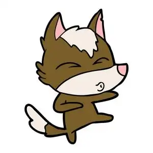 卡通狼呼啸的矢量插图照片