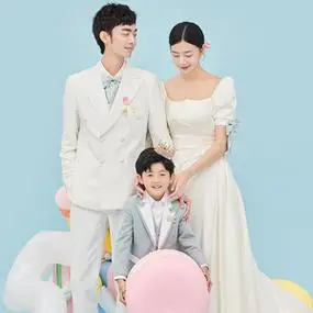 新款影楼亲子主题服装一家三口全家福英伦风小王子生日清新礼服裙