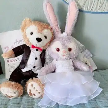 新婚玩偶礼物西装达菲熊韩系奢华婚纱星黛露达菲熊40厘米星黛露50厘米