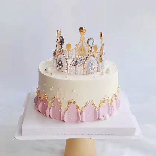网红ins欧式女王皇冠女神生日蛋糕装饰创意小仙女蕾丝烘焙甜品台