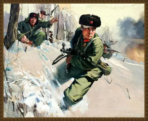 人民军队从这里走来--何孔德油画作品