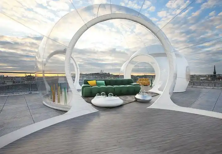 酒店户外充气气泡房屋可充气透明圆顶气泡帐篷