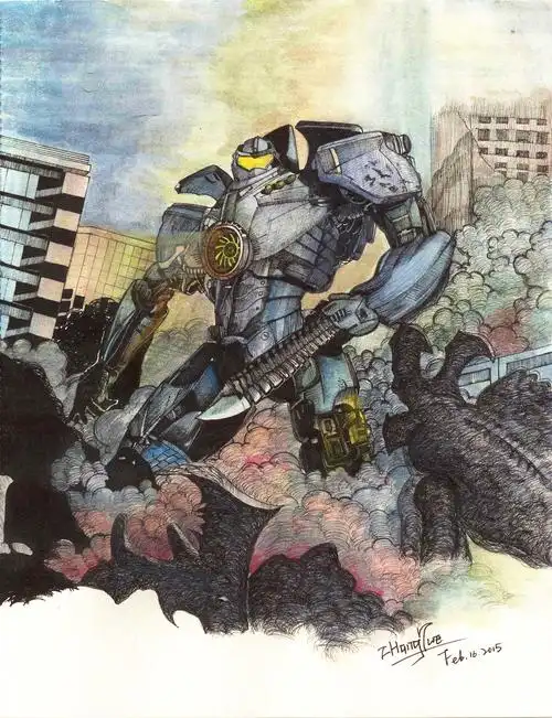 环太平洋机甲战士手绘有细节和过程图18p