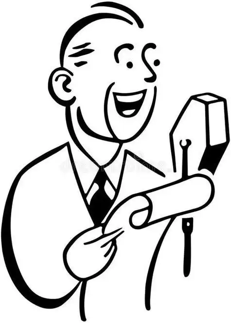 手持话筒的主持人简笔画