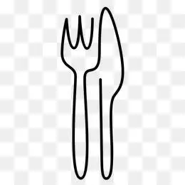 餐具亮晶晶简笔画