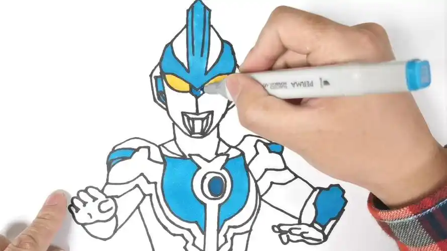 正在卖萌的银河奥特曼 儿童卡通简笔画