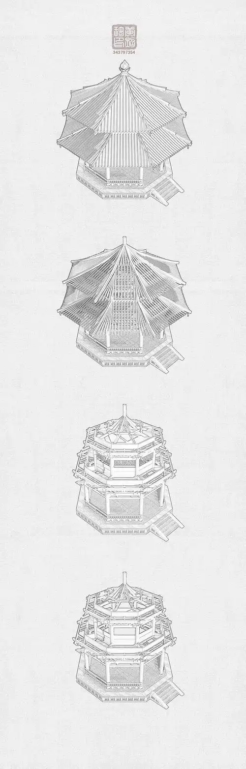 唐风亭重檐八角亭