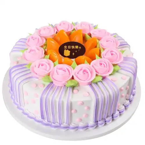 蛋糕模型2021新款奶油花卉生日蛋糕仿真真假橱窗仿真水果