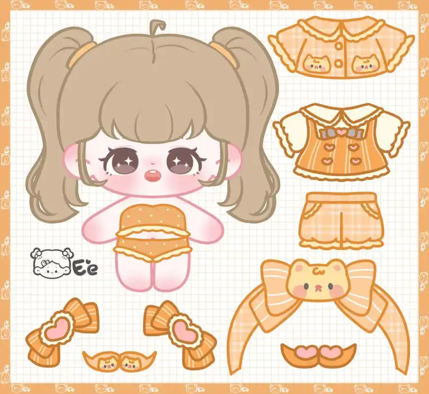 原创 |棉花娃娃换装贴纸⑤ | 左滑换装 原图可在超萌鸭保存 9292