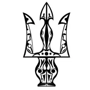 黑色和白色的纹身三叉戟照片