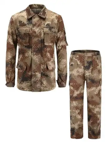 07式林地夏迷彩服套装男军训服丛林作训服大中学生民兵荒漠迷彩服