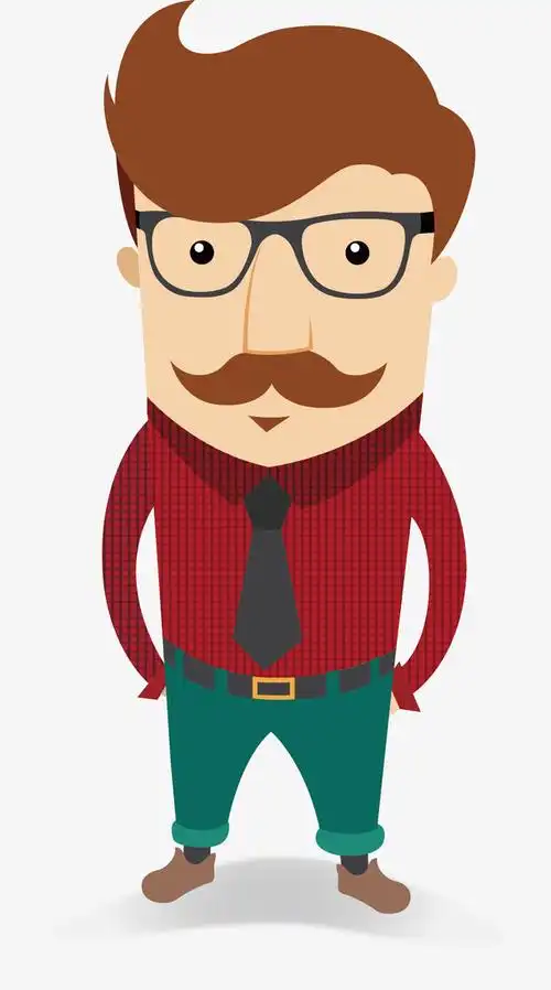 八字胡的男人矢量