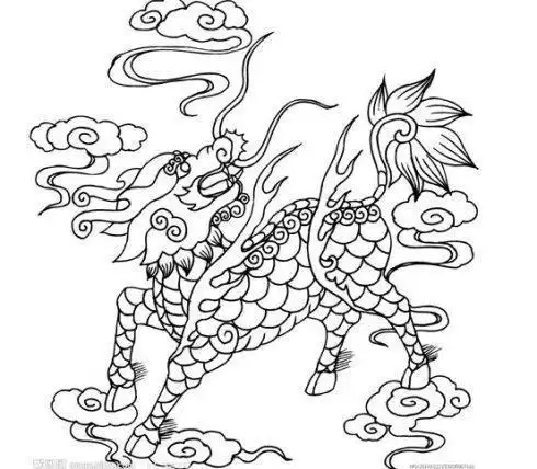 麒麟神兽简笔画步骤
