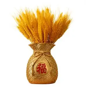 金色黄金大麦穗干花福袋招财摆件客厅店铺店面乔迁开业装饰品礼物
