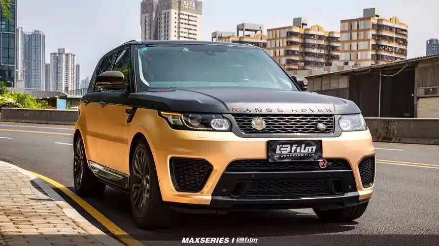 路虎揽胜lbfilm改色膜超亚流砂金霸气的金色系