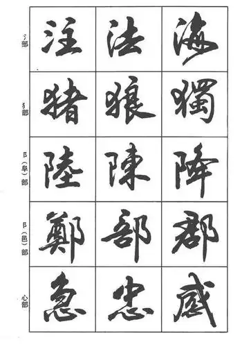 毛笔书法字帖《行书入门字谱》