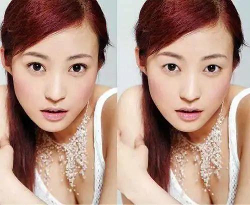 但不可否认,她的眼睛不算大,需要双眼皮来增加层次感