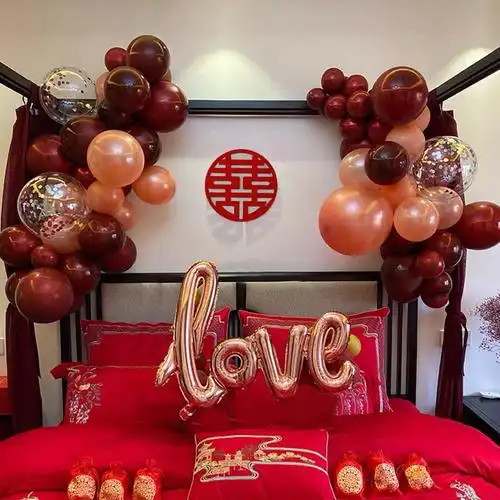 女方婚房装饰小红书同款结婚气球套餐背景墙新娘房间布置订婚场景
