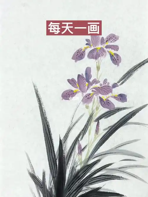 国画写意鸢尾花