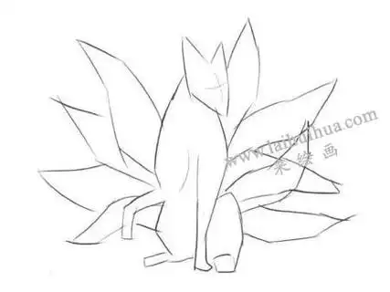 九尾狐古风卡通漫画素描画法步骤01