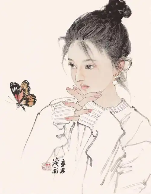 明净清纯自信时尚王茂飞笔下的少女形象广州皇玛抱趣迎春拍