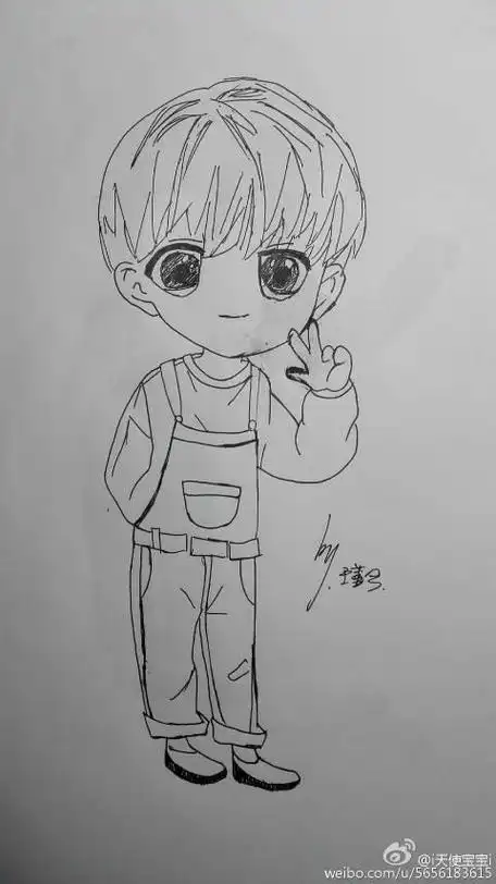 简笔画俊凯简笔画教程蔡徐坤q版图片简笔画蔡徐坤q版萌图简笔画怎么画