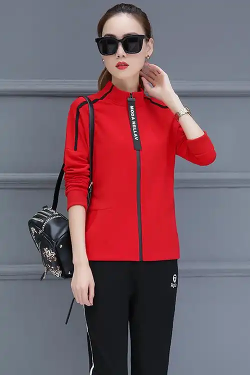 秋装新款休闲运动套装女长袖时尚潮新款春秋女士卫衣两件套件套大码